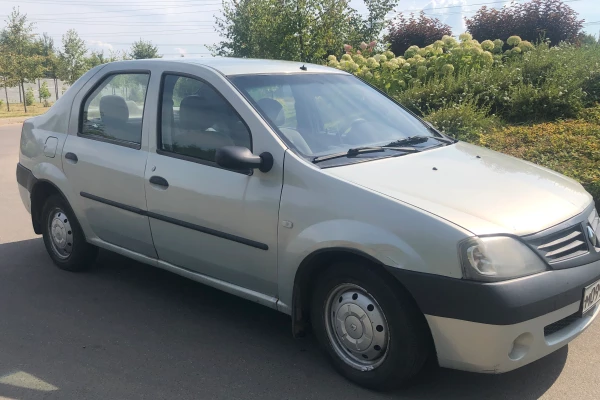 Прокат авто renault logan эконом класса 2008 года в городе Москва Беляево от 1200 руб./сутки, передний привод, двигатель: бензин, объем 1.6 литров, ОСАГО (Мультидрайв), без водителя, недорого - RentRide