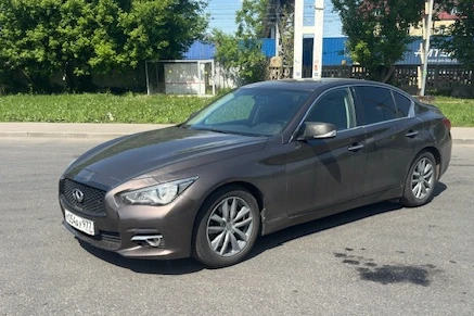Прокат авто infiniti q50 бизнес класса 2015 года в городе Москва Люблино от 5500 руб./сутки, задний привод, двигатель: бензин, объем 2 литра, ОСАГО (Мультидрайв), без водителя, недорого - RentRide