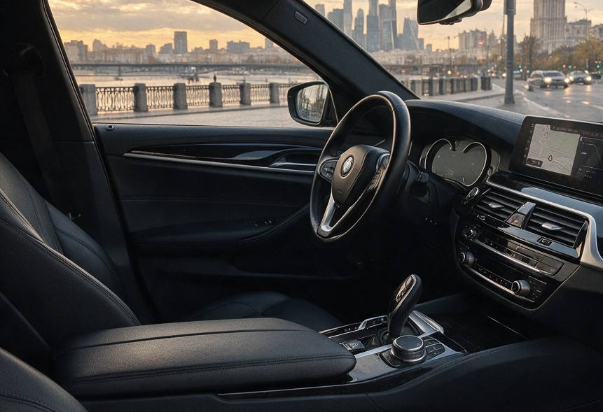 Аренда bmw 5-serii бизнес класса 2017 года в городе Москва Народное Ополчение от 6560 руб./сутки, задний привод, двигатель: дизель, объем 2 литра, каско (Мультидрайв), ОСАГО (Мультидрайв), без водителя, недорого, вид 7 - RentRide